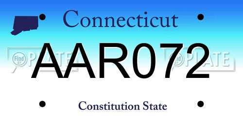 AAR072 Connecticut License Plate