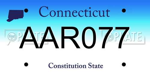 AAR077 Connecticut License Plate
