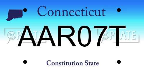 AAR07T Connecticut License Plate