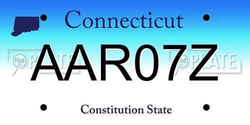 AAR07Z Connecticut License Plate