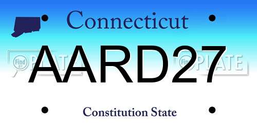 AARD27 Connecticut License Plate