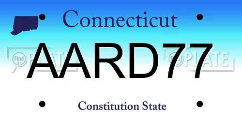 AARD77 Connecticut License Plate