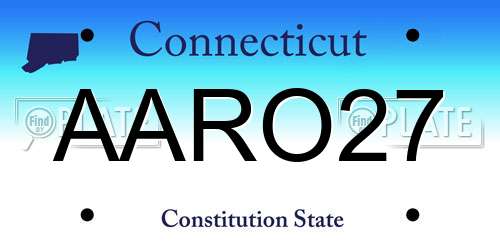 AARO27 Connecticut License Plate