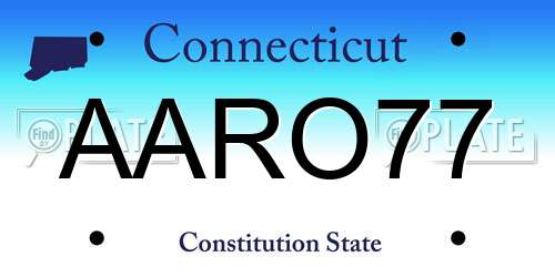 AARO77 Connecticut License Plate