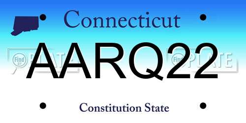 AARQ22 Connecticut License Plate