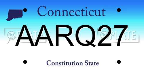AARQ27 Connecticut License Plate
