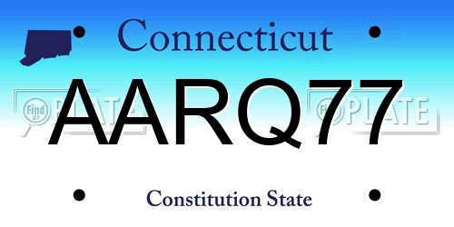AARQ77 Connecticut License Plate