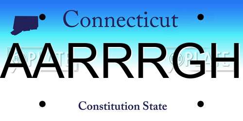 AARRRGH Connecticut License Plate