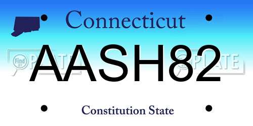 AASH82 Connecticut License Plate