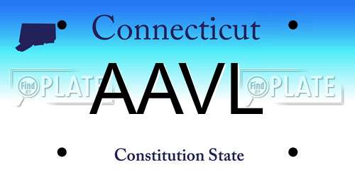 AAVL Connecticut License Plate