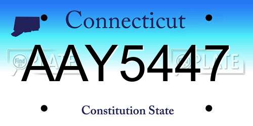 AAY5447 Connecticut License Plate