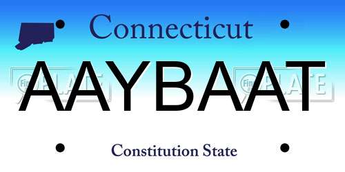 AAYBAAT Connecticut License Plate