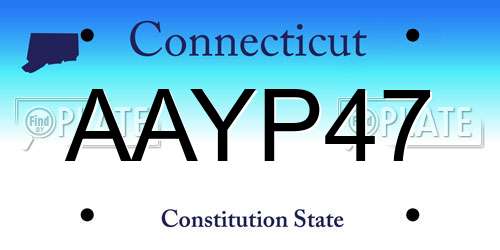 AAYP47 Connecticut License Plate