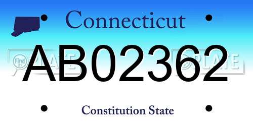 AB02362 Connecticut License Plate