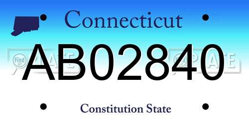 AB02840 Connecticut License Plate