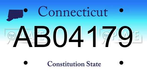 AB04179 Connecticut License Plate
