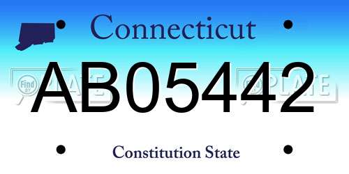 AB05442 Connecticut License Plate
