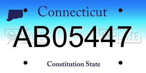 AB05447 Connecticut License Plate