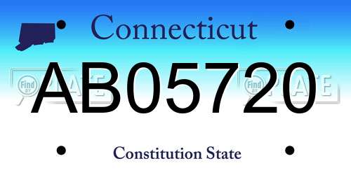 AB05720 Connecticut License Plate