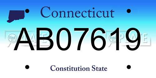 AB07619 Connecticut License Plate