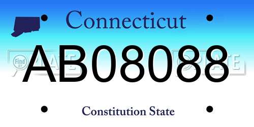 AB08088 Connecticut License Plate