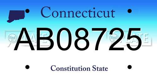 AB08725 Connecticut License Plate