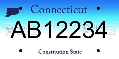 AB12234 Connecticut License Plate