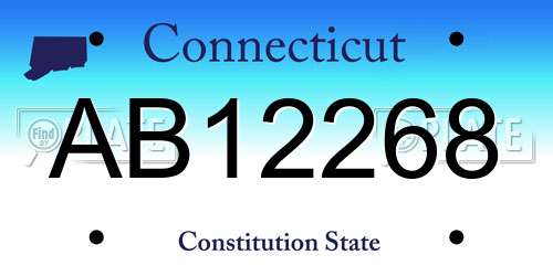 AB12268 Connecticut License Plate