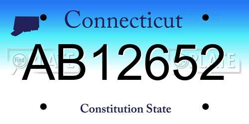 AB12652 Connecticut License Plate