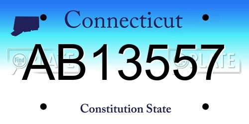 AB13557 Connecticut License Plate