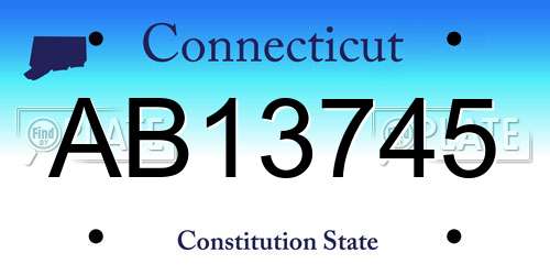 AB13745 Connecticut License Plate