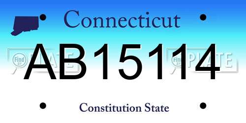 AB15114 Connecticut License Plate