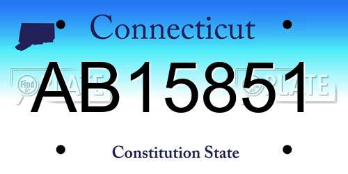 AB15851 Connecticut License Plate