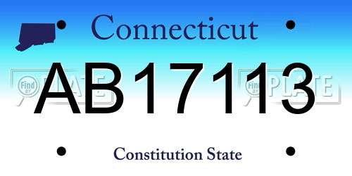 AB17113 Connecticut License Plate