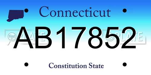 AB17852 Connecticut License Plate