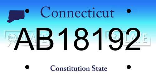 AB18192 Connecticut License Plate