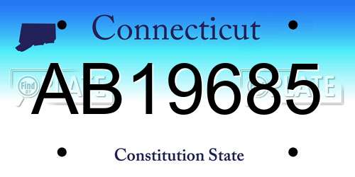 AB19685 Connecticut License Plate