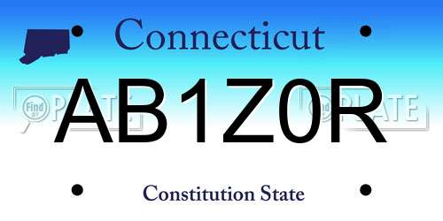 AB1Z0R Connecticut License Plate