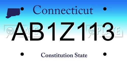 AB1Z113 Connecticut License Plate
