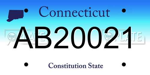 AB20021 Connecticut License Plate