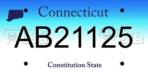 AB21125 Connecticut License Plate