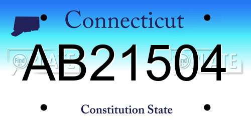 AB21504 Connecticut License Plate