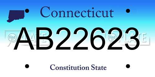 AB22623 Connecticut License Plate