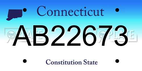 AB22673 Connecticut License Plate