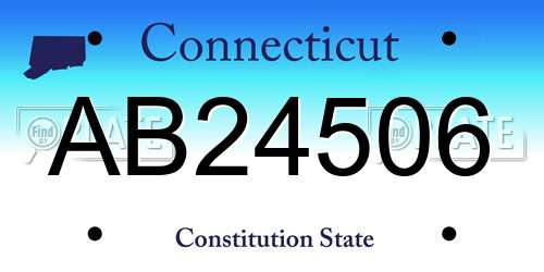 AB24506 Connecticut License Plate