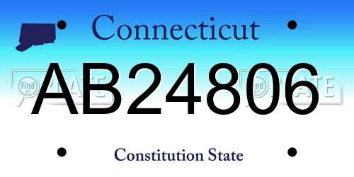 AB24806 Connecticut License Plate
