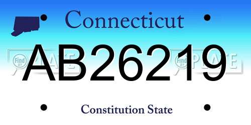 AB26219 Connecticut License Plate