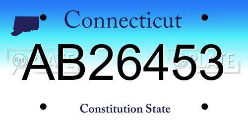 AB26453 Connecticut License Plate