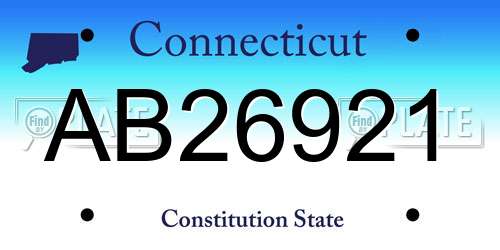AB26921 Connecticut License Plate