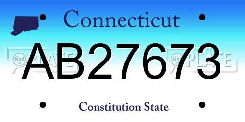 AB27673 Connecticut License Plate